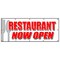 Signmission RESTAURANT NOW OPEN BANNER SIGN grand opening new management happy hour B-120 Restaurant Now Open - alternate 1